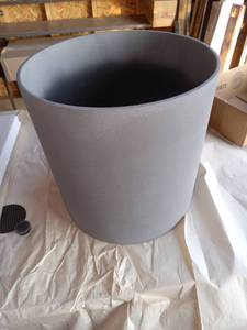 lot 17707 image: Faithland Gray Plant Pot Flwer Pot 11.5 Tall 11 in. ID $59.99 Retail