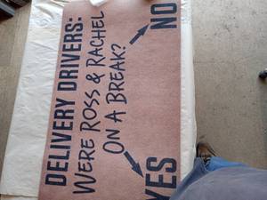 lot 17719 image: Ross And Rachel Funny Door Mat 29.5 x 17.5