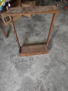 lot 1641 image: 22-in wide 6 in deep 35 inch tall wood gun rack with drawer and key