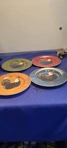 lot 1854 image: Four rooster plates