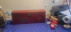 lot 1954 image: 18 by 7 by 7 wooden Box missing handhelp.