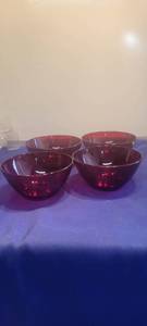 lot 1963 image: Four red Salad bowls