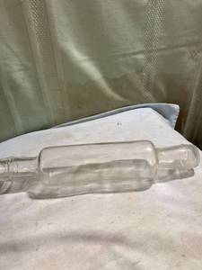 lot 5212 image: 14 inch heavy duty glass, rolling pin. Needs cleaning.
