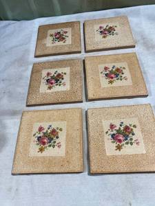 lot 5277 image: 6) 4 12�� decorative Tile or trivets