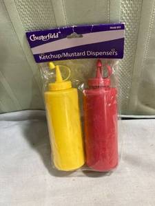 lot 7656 image: New Chesterfield, ketchup, and mustard dispensers