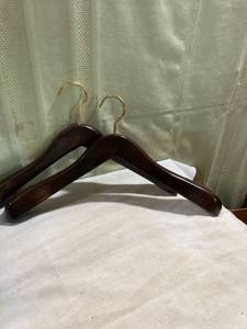 lot 7751 image: 2) heavy duty suit wooden hangers
