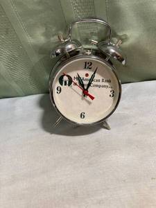 lot 7760 image: 5�� x 6 14�� old fashion alarm clock mid American Bank advertising