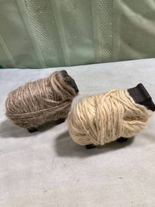 lot 7816 image: 2) 5�� x 4�� sheep with wool