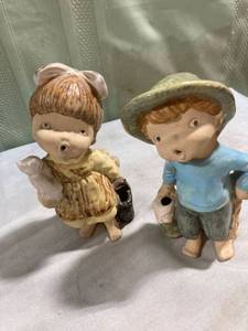 lot 7826 image: 2) 6 34�� ceramic boy, and girl figures
