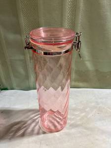 lot 7889 image: 12�� x 4�� pink acrylic canister