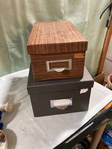 lot 7941 image: 2) photo boxes. 8 8 12 inch and 6 12 inch.