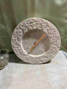 lot 7944 image: 12 14 inch temperature gauge. Terra-cotta.