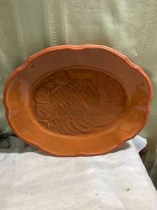lot 7953 image: TerraWare turkey platter 17 12�� x 14�� terra-cotta
