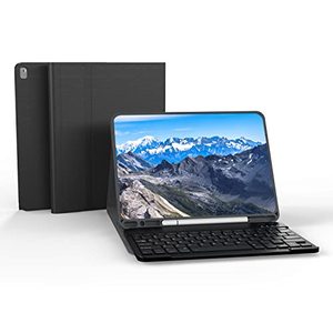 lot 7101 image: Keyboard Case for iPad 9th 8th 7th Generation 10.2 inch, iPad Air 3rd Gen 10.5 2019, iPad Pro 10.5 inch 2017 Case with Keyboard, Detachable Bluetooth Keyboard with Pencil Holder Folio Cover (Black)
