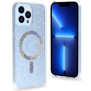 lot 7104 image: TIRVKEN Glitter iPhone 13 Pro Max Case Compatible with MagSafe for Women One-Piece Molding TechnologyStronger Magnetic AttractionMilitary Grade Drop ProtectionSparkle Clear (Twinkle Stardust)