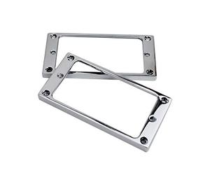 lot 7108 image: Guyker Flat Metal Humbucker Pickup Mounting Ring Set - Bridge Neck Pickups Cover Frame Replacement Part for Electric Guitar or Precision Bass(2PCS, Chrome)