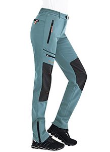 lot 7110 image: Postropaky Womens Outdoor Snow Ski Pants Waterproof Hiking Insulated Softshell Pants Snowboard Zipper Bottom Leg (sky blue,18Tall)