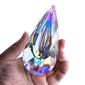 lot 7111 image: 120mm Crystal Prism Suncatcher Window Hanging Sun Catchers AB Colored Crystals Faceted Prism Rainbow Maker Pendant