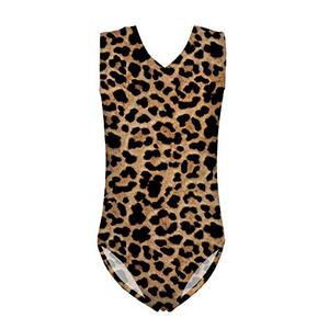lot 7116 image: PZZ BEACH Girls Leotards Dance Wear, Animal LeopardCheetah Striped Print Gymnastics One Piece Tank Leotard