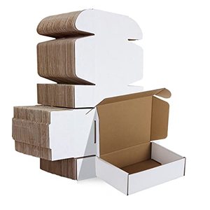 lot 7143 image: HORLIMER 7x5x2 Small Shipping Boxes Set of 50, White Corrugated Cardboard Box Literature Mailer