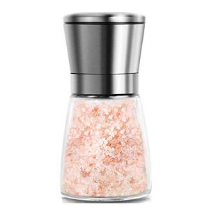 lot 7144 image: Mincham Manual Salt or Pepper Grinder for Professional Chef, Best Spice Mill with Stainless Steel Cap, Ceramic Blades and Adjustable Coarseness, Refillable Glass Body with 6OZ Capacity