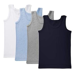 lot 7145 image: Brix Boys Multipack Tank Top - Tagless Undershirts 100% Cotton Super Soft. 910