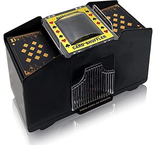 lot 7147 image: Nileole 1-4 Decks Automatic Card Shuffler, Battery-Operated Electric Shuffler, Casino Card Game Table Accessories for UNO, Texas Holdem, Poker, Home Card Games, Blackjack, Party Club