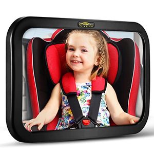 lot 7152 image: Baby Car Mirror, DARVIQS Seat Safely Monitor Infant Child in Rear Facing Seat, Wide View Shatterproof Adjustable Acrylic 360°for Backseat, Crash Tested and Certified for Safety
