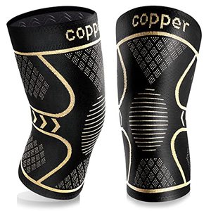 lot 7165 image: Copper Knee Braces for Knee Pain 2 Pack, Knee Compression Sleeve Support for Men and Women, Medical Grade Knee Pads for Running, Hiking, Working, Arthritis, ACL, Meniscus Tear, Joint Pain Relief
