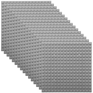 lot 7178 image: Lekebaby Baseplate Building Blocks Base Boards, Pads to Build on Building Blocks,Compatible with Major Brands Classic Tray Plate Mats,5 x 5, Pack of 16 (Grey)