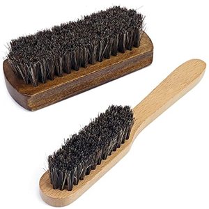 lot 7182 image: Horsehair Laundry Stain Brushes Set by TAKAVU, Natural Soft Bristle for Scrubbing Out Tough Stains on Delicate Fabrics Knits Cotton Leather