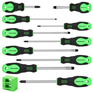 lot 7196 image: SWANLAKE 11PCS Screwdriver Set, Magnetic 5 Phillips and 5 Flat Head Tips for Fastening and Loosening Seized