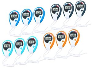 lot 7201 image: Digital Stopwatch, BESTWYA Large Screen Handheld Count Up Timer with Time Calendar Clock Function(A,Pack of 12)