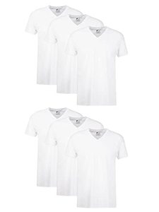 lot 7204 image: Hanes Men Hanes Mens Tagless Cotton V-neck Undershirts Tees, Multiple Packs & Colors Available