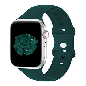 lot 7231 image: Bandiction Compatible with Apple Watch Series 3 42mm Series 5 44mm iWatch Bands 42mm 44mm 45mm, Soft Silicone Sport Replacement Strap Compatible for iWatch SE Series 7 6 5 4 3 2 1 Sport Edition