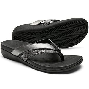 lot 7243 image: Best Plantar Fasciitis Foam Women Sandals for Flat Feet, High Arch Support Insole Flip Flops for Overperonation and Diabetic, Soft Cushioned Thongs for Foot Pain Healing Size8
