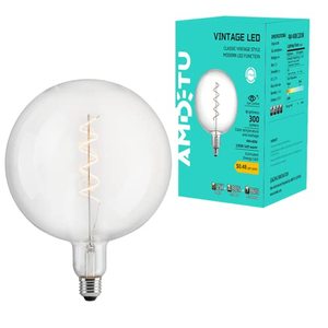 lot 7259 image: AMDTU Biggest Globe Decorative Nostalgic Light Bulb,G63G200 Oversized Edison LED Light Bulbs,40w Equivalent-2200k-Clear Glass-Dimmable,Large Globe Light Bulbs for Living Room,Bedroom,1 Pack