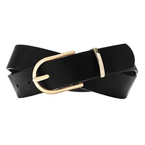 lot 7272 image: Earnda Womens Faux Leather Chic Belt for Ladies Jeans Black Large