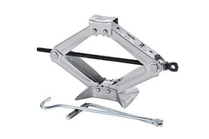 lot 7281 image: TONDA Scissor Jack 2 Ton, Portable Car Jack Steel Construction Camper Jack for Sedan and Coupe with Handle, Silver
