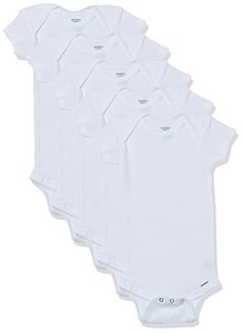 lot 7316 image: Gerber Unisex Baby 5-Pack Short Sleeve Variety Onesies Bodysuits Short Sleeve White 0-3 Months