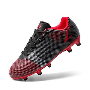 lot 7325 image: DREAM PAIRS Boys Girls Soccer Cleats Kids Football Shoes SDSO224K Size 2 Little Kid Black RED