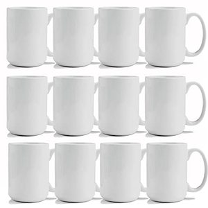 lot 7334 image: TANGLONG Blank Sublimation Mugs 15 ozWhite Ceramic Sublimation Coffee Mugs, Bulk Mugs for Coffee, Soup, Tea, Milk, Latte, Hot Cocoa Set of 12
