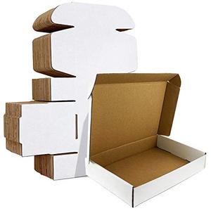 lot 7335 image: HORLIMER 12x9x3 inches Shipping Boxes Set of 20, White Corrugated Cardboard Box Literature Mailer