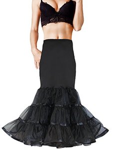 lot 7421 image: Shimaly Womens Mermaid Petticoat Fishtail Underskirt Petticoat for Trumpet Formal Dress (L-XL, Black)...no size tag