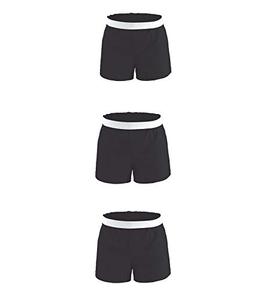 lot 7434 image: Soffe Girls Authentic Cheer Short, Black, Medium (3-Pack)