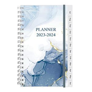 lot 7460 image: 2023-2024 Pocket PlannerCalendar - A6 Weekly & Monthly Organizer Notebook & Journal to Track Goals, Easy to Organize Your Daily Life, Medium 3.75 x 6.75, Blue
