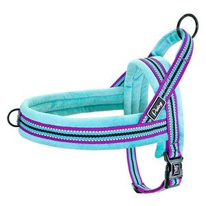 lot 7469 image: Didog Soft Flannel Padded Dog Vest Harness, Escape ProofQuick Fit Reflective Dog Strap Harness,Easy for Walking Training (SChest 18-22, Mixed-Blue)