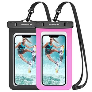 lot 7472 image: newppon Waterproof Cell Phone Pouch  2 Pack Universal Floating Dry Bag Holder for Android Samsung Galaxy S22 Ultra 5G S21 S20 FE S10 S10E C10 S9 Note 20 10 Edge Plus A72 A52 A03 Core M32 for Beach
