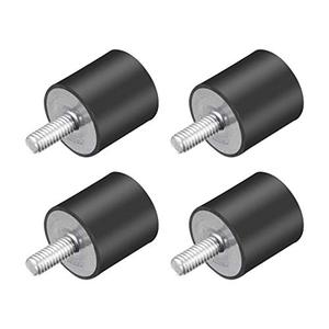 lot 7485 image: uxcell M4 Thread Rubber Mounts,Vibration Isolators,Cylindrical Shock Absorber with Studs 15mm x 15mm 4pcs
