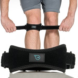 lot 7501 image: Run Forever Sports Patella Strap Knee Brace Support for Arthritis, ACL, Running, Basketball, Meniscus Tear, Sports, Athletic. Best Knee Brace for Hiking, Soccer, Volleyball & Squats (Pack Of 1, Black)